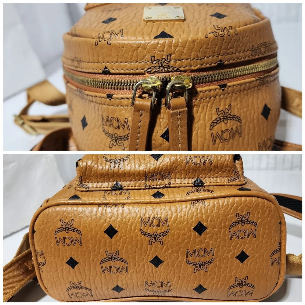 MCM Stark Side Studs Medium Backpack Brown - Picture 9 of 13